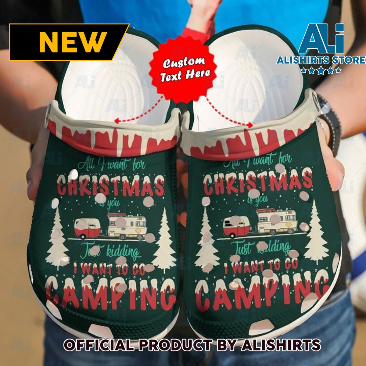 Camping All I Want For Christmas Is Crocs Crocband Clog Shoes Thanksgiving Christmas Gifts