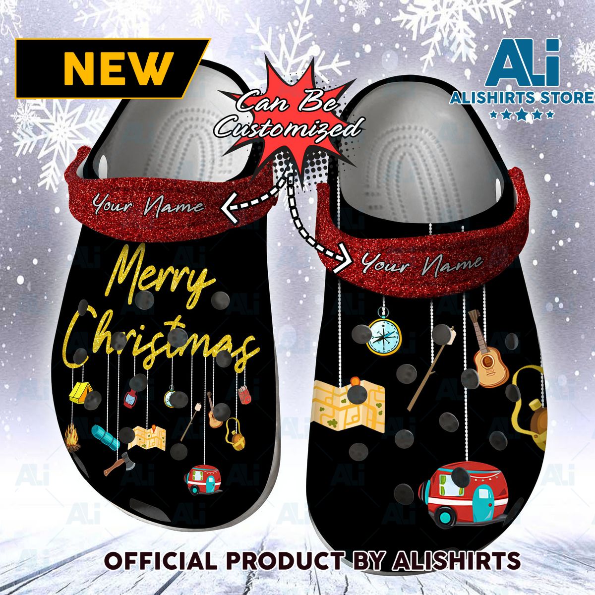 Camping Personalized Merry Christmas Crocs Crocband Clog Shoes Thanksgiving Christmas Gifts