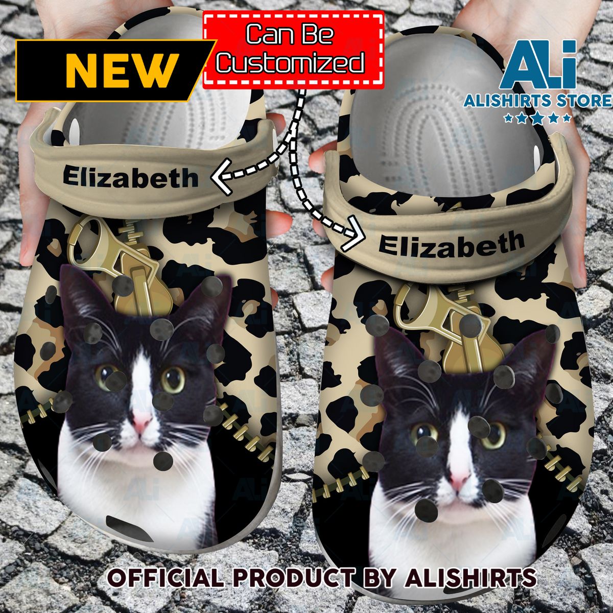 Cat Lovers Personalized Crocs Crocband Clogs Shoes With Leopard Pattern