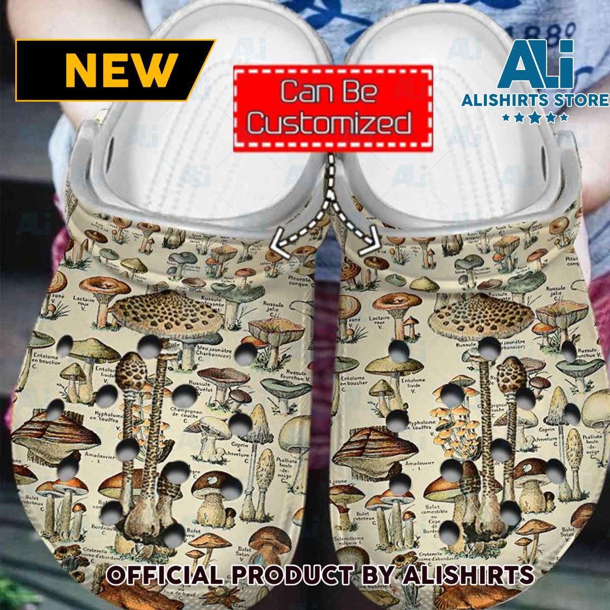 Champignons Collection Pattern Crocs Crocband Clog Shoes