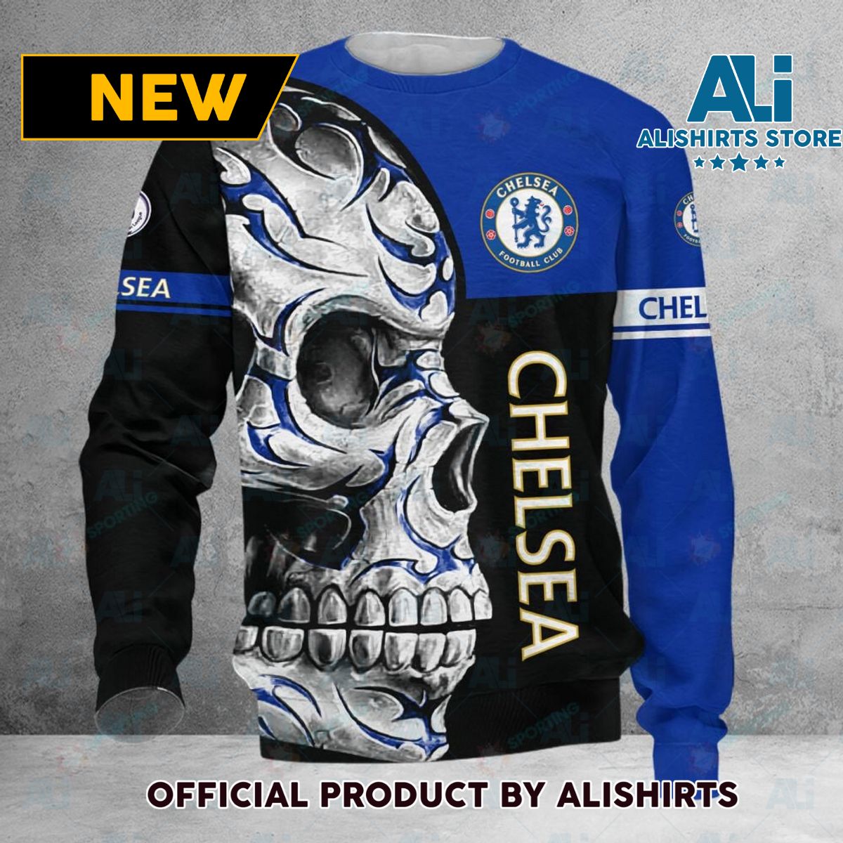 Chelsea FC Premier League Skull Sweater