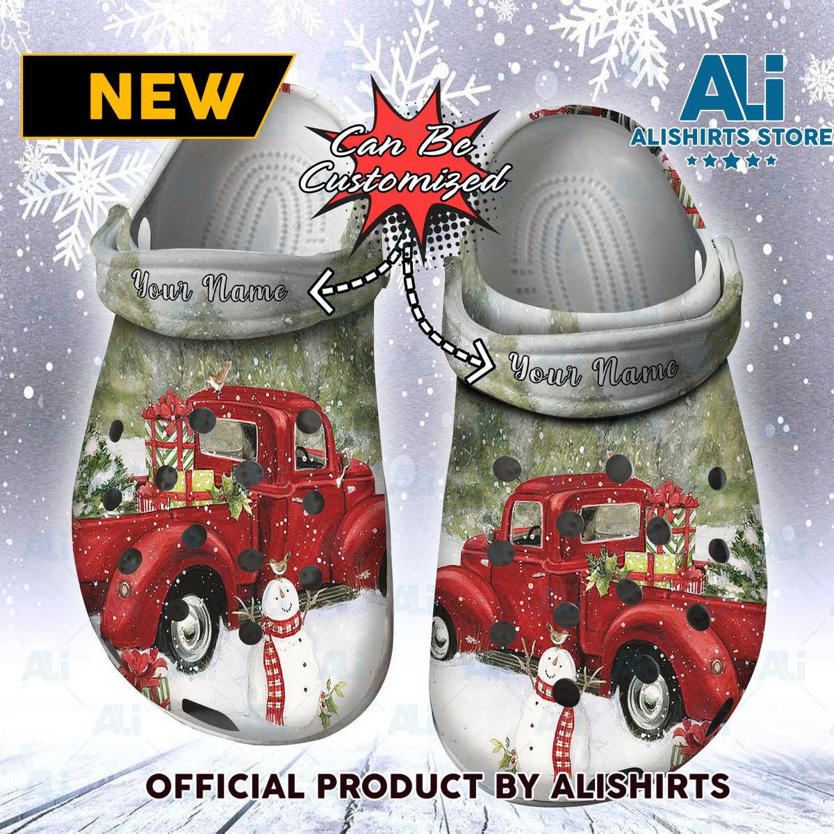 Christmas Red Truck Crocs Crocband Clog Shoes Thanksgiving Christmas Gifts