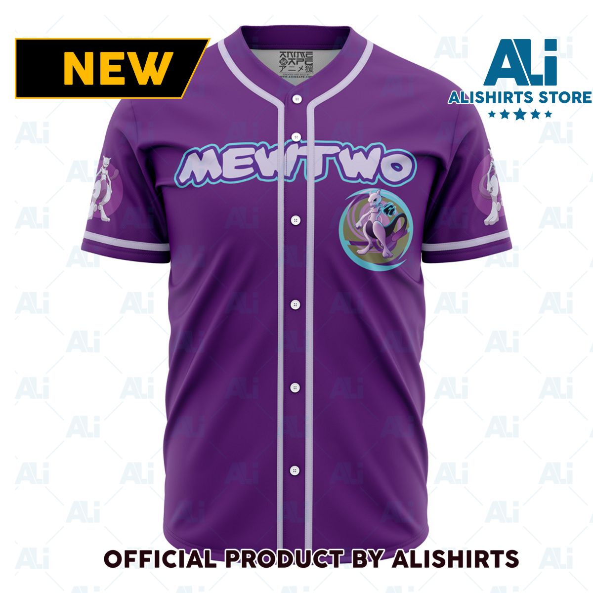 Cosmic Mewtwo Pokemon Baseball Jersey - WN41