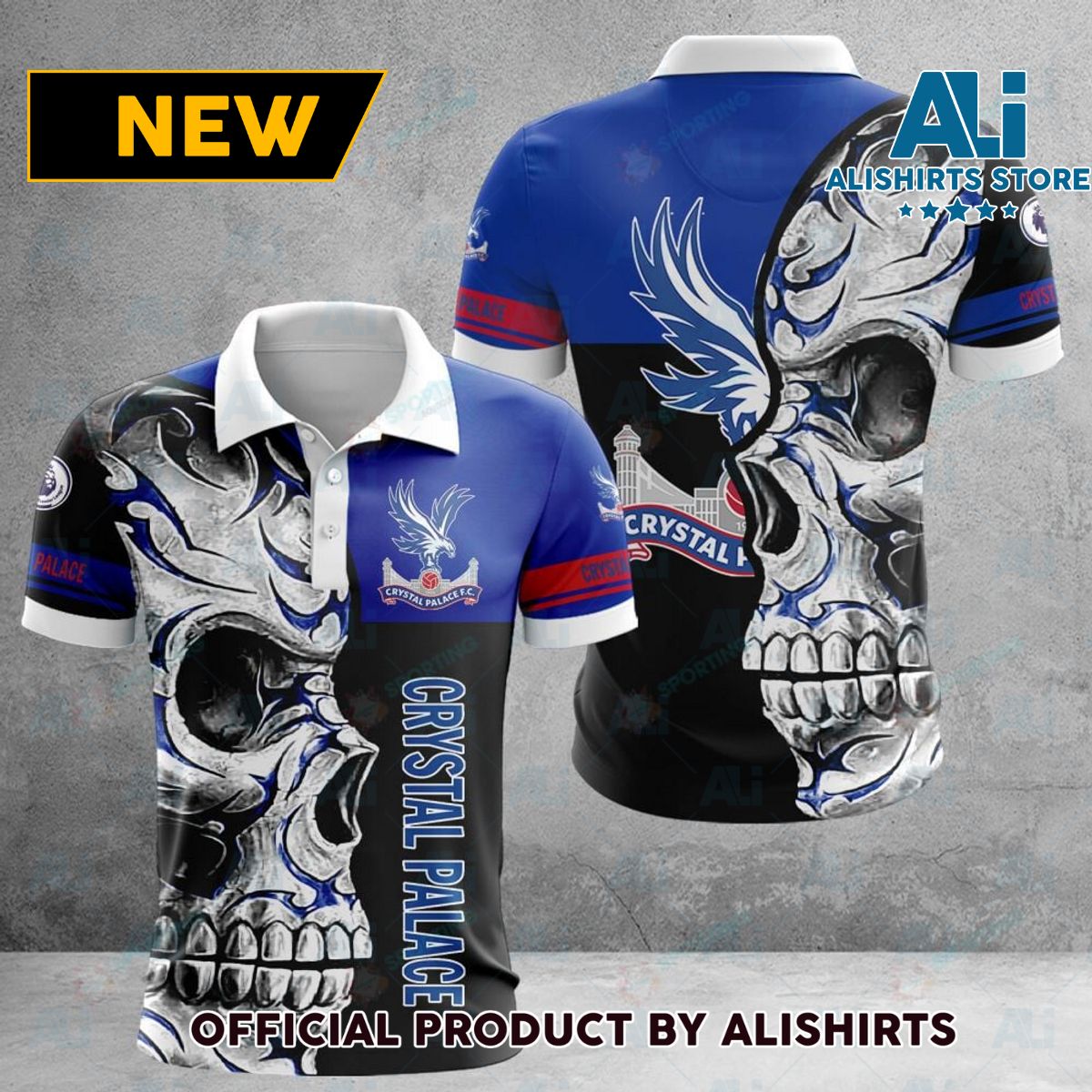 Crystal Palace F.C Premier League Skull Polo Shirts