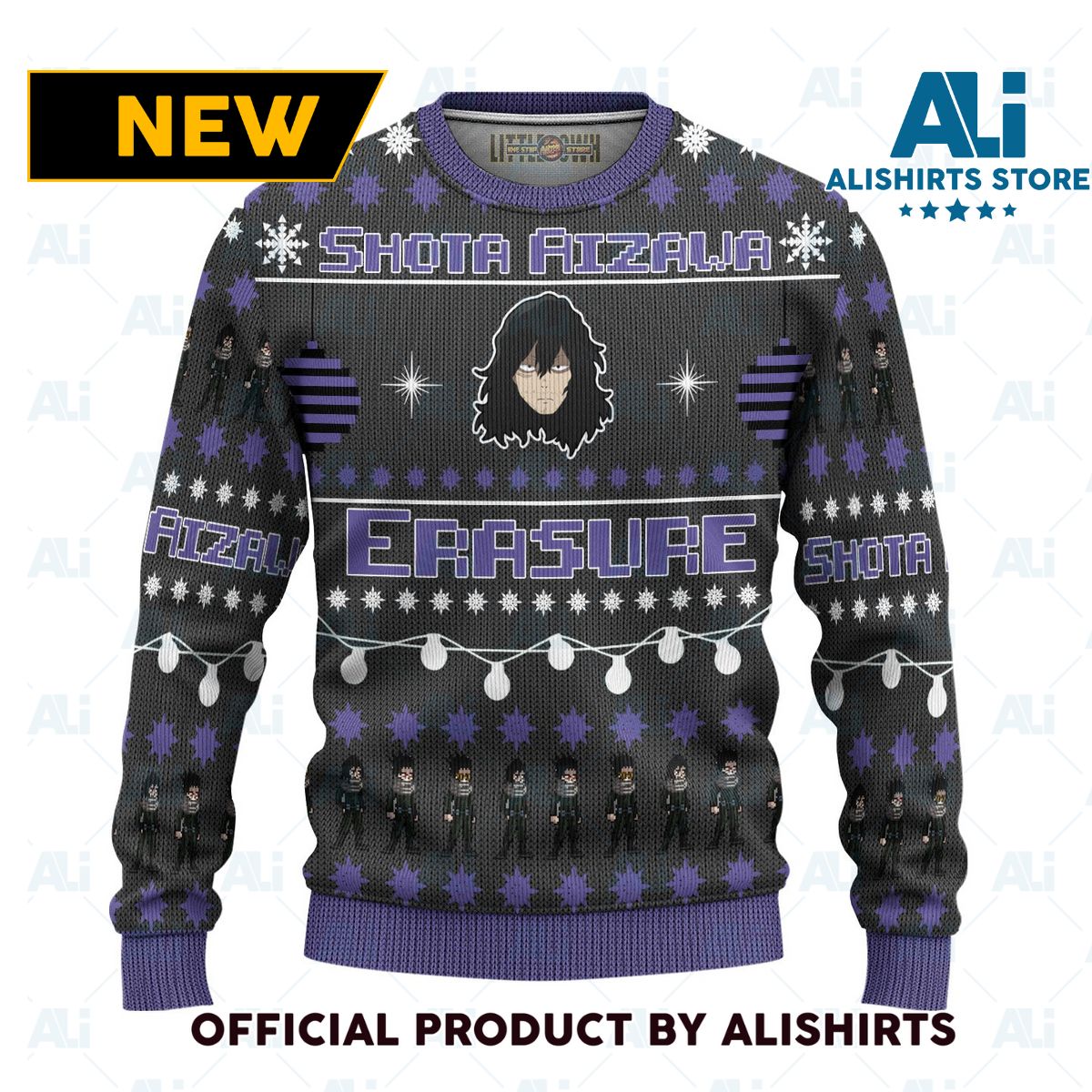 Shota Aizawa Anime Ugly Christmas Sweater Custom My Hero Academia