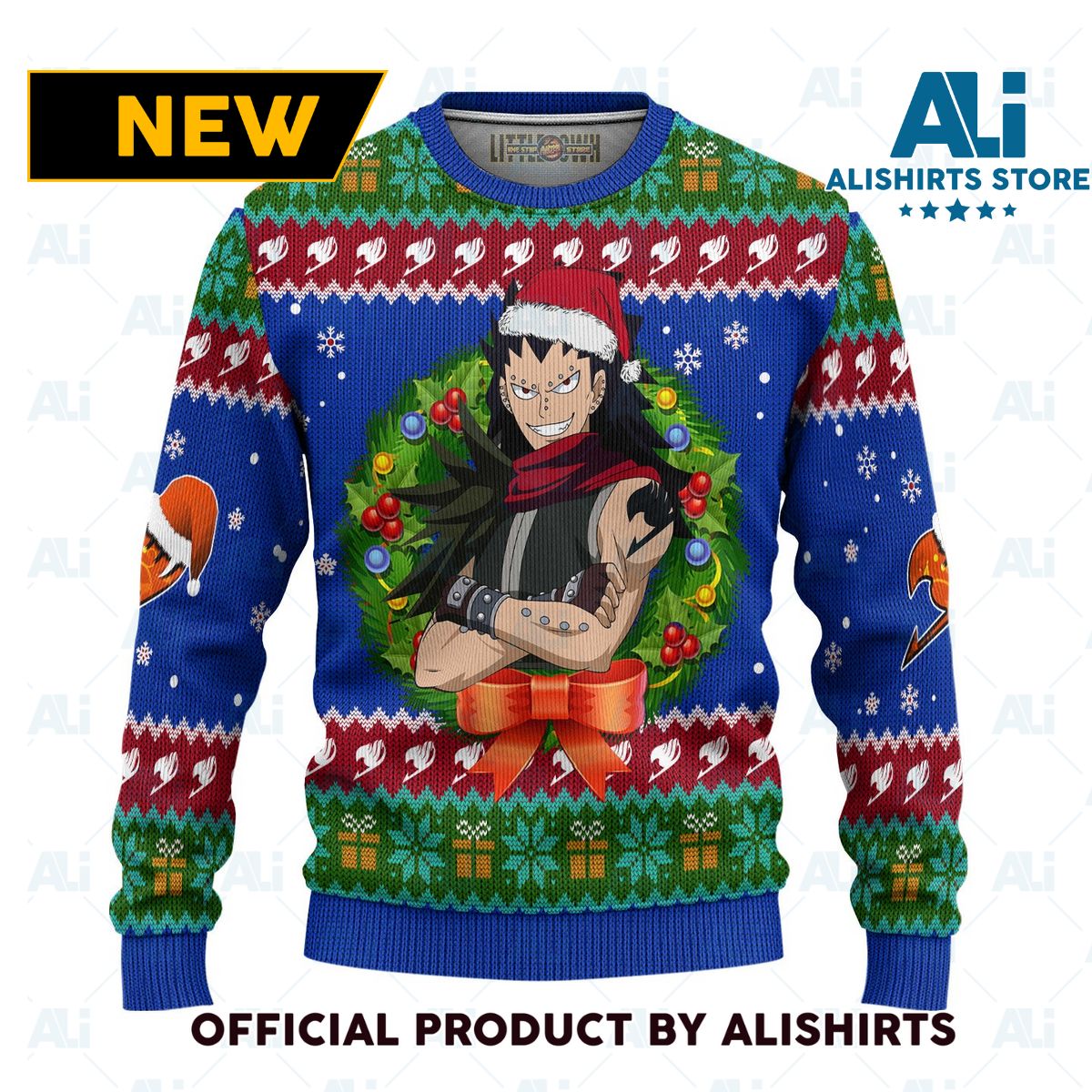 Gajeel Redfox Anime Ugly Christmas Sweater Custom Fairy Tail