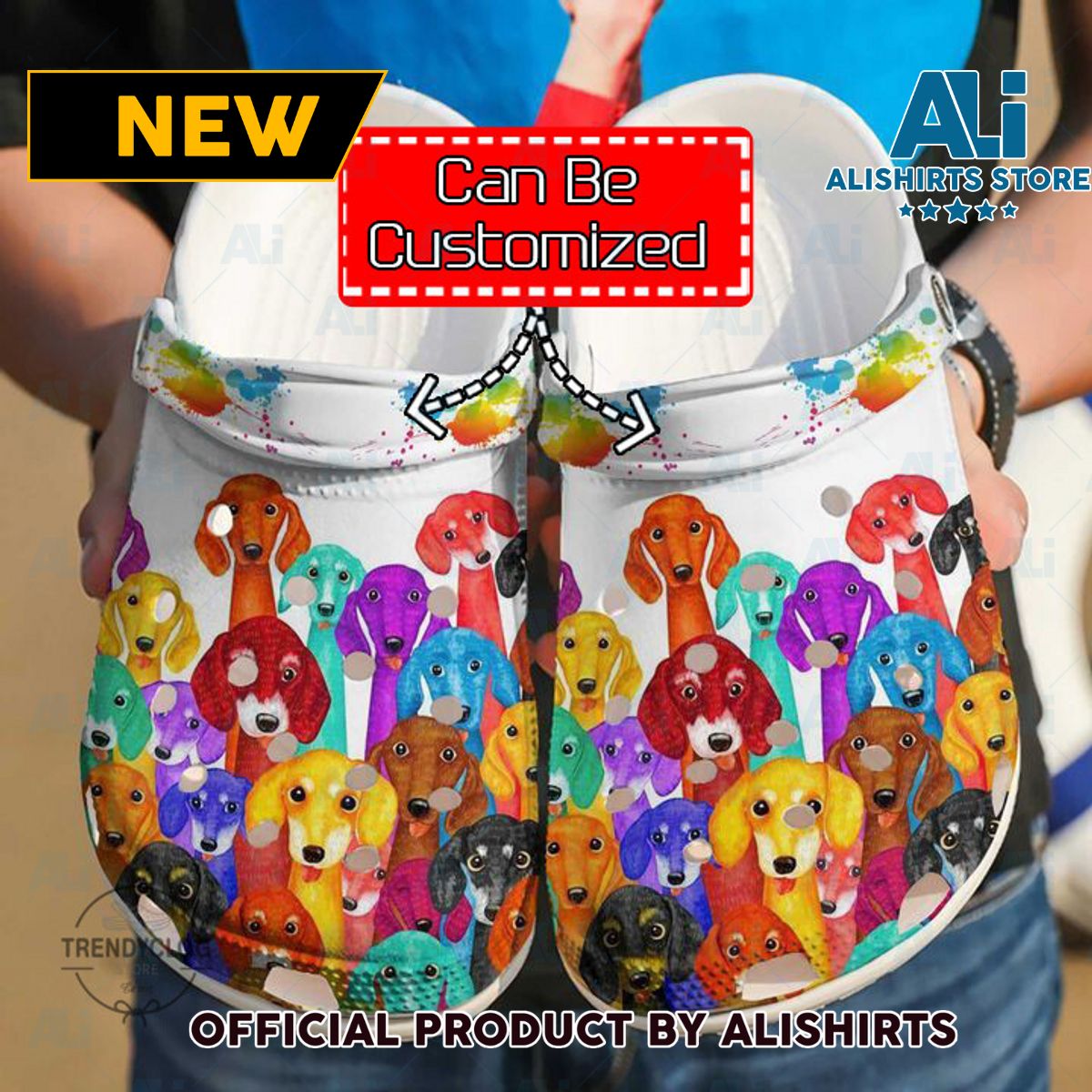 Dachshund Colorful Crocs Crocband Clog Shoes