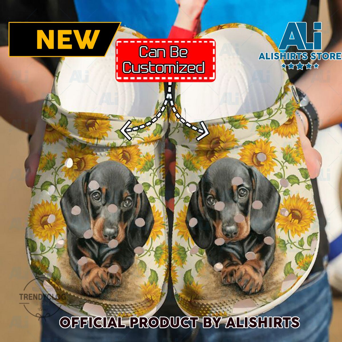 Dachshund Cute Sunflower Crocs Crocband Clog Shoes