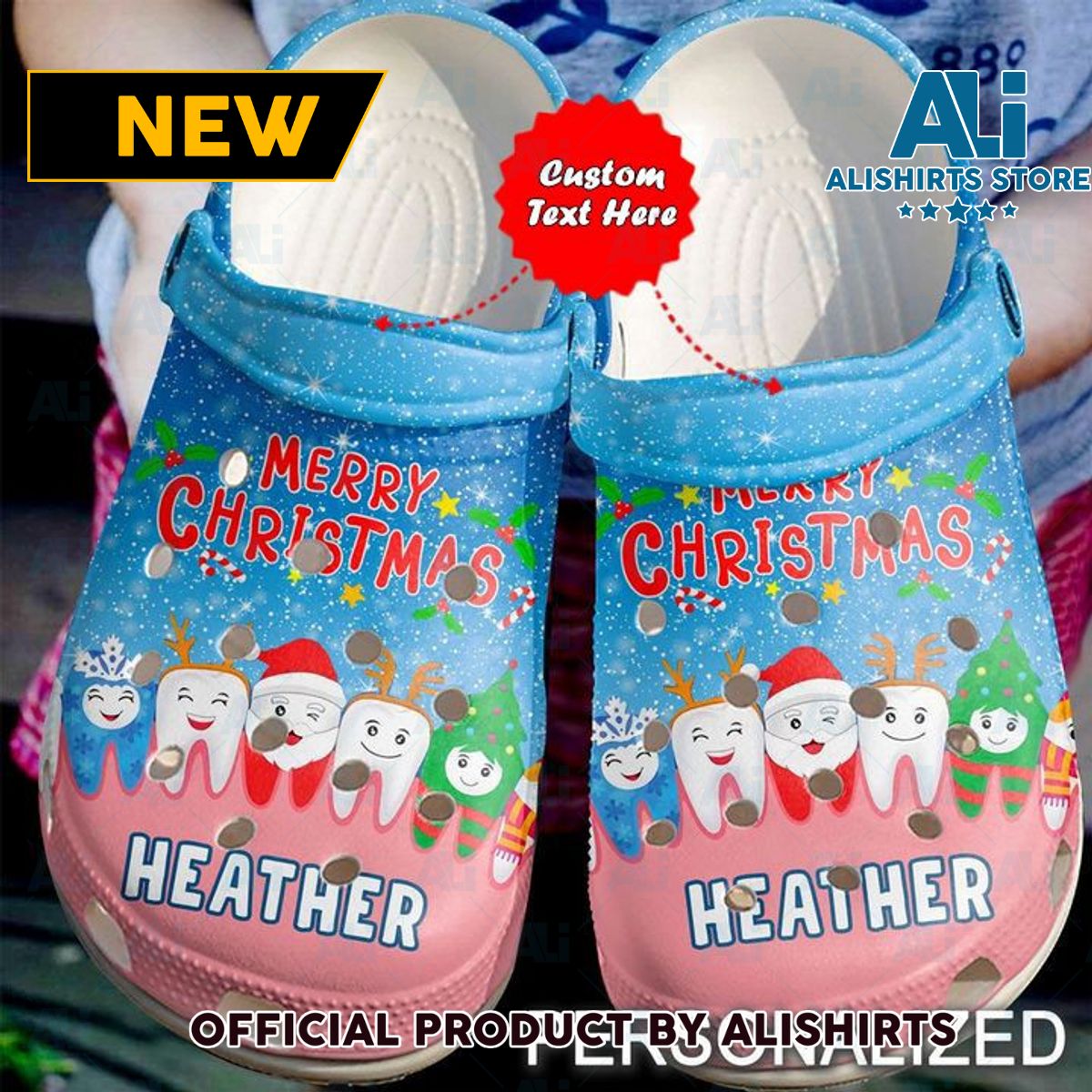 Dentist Personalized Merry Christmas Teeth Crocs Crocband Clog Shoes