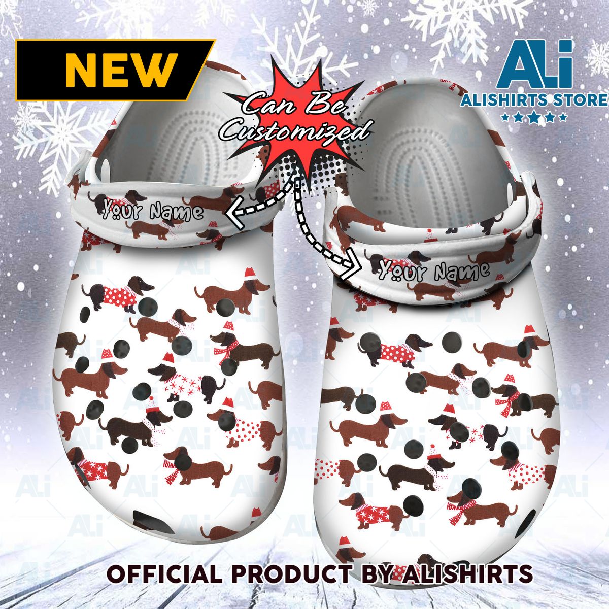 Dog Personalized Christmas Baby Dachshund Crocs Crocband Clog Shoes