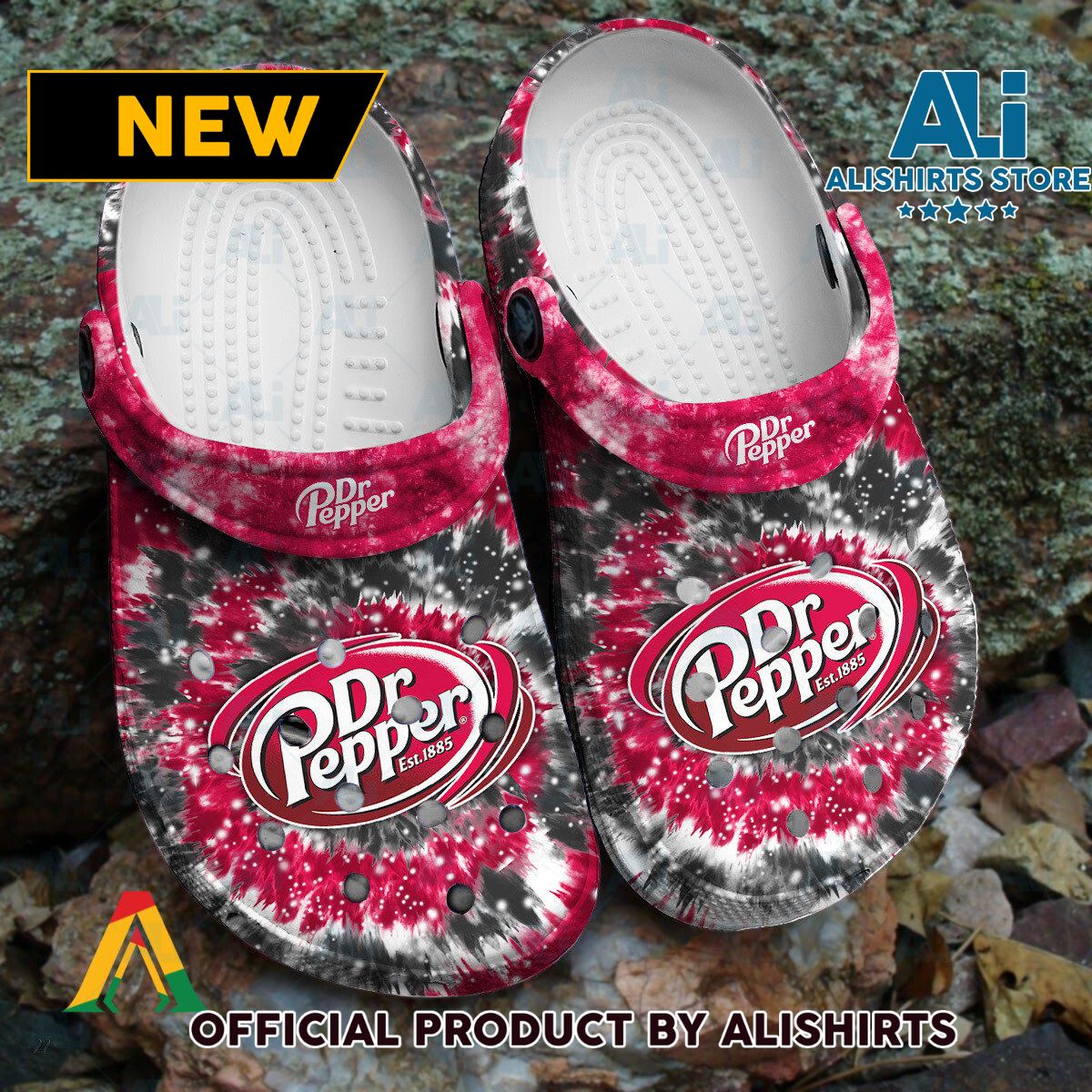 Dr Pepper Velvet Tie Dye Pattern Crocs Crocband Clogs ALI