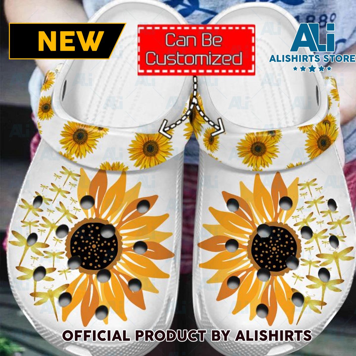 Dragonfly Sunflower Crocs Crocband Clog Shoes