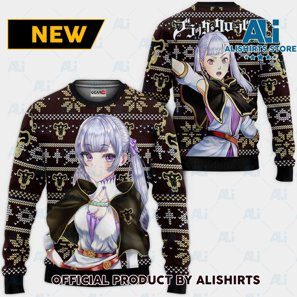 Silva Noelle Ugly Christmas Sweater Custom Anime Black Clover