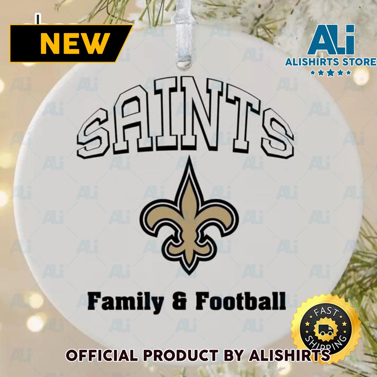 NFL New Orleans Saints Family Football Family Football NFL Football Ornaments