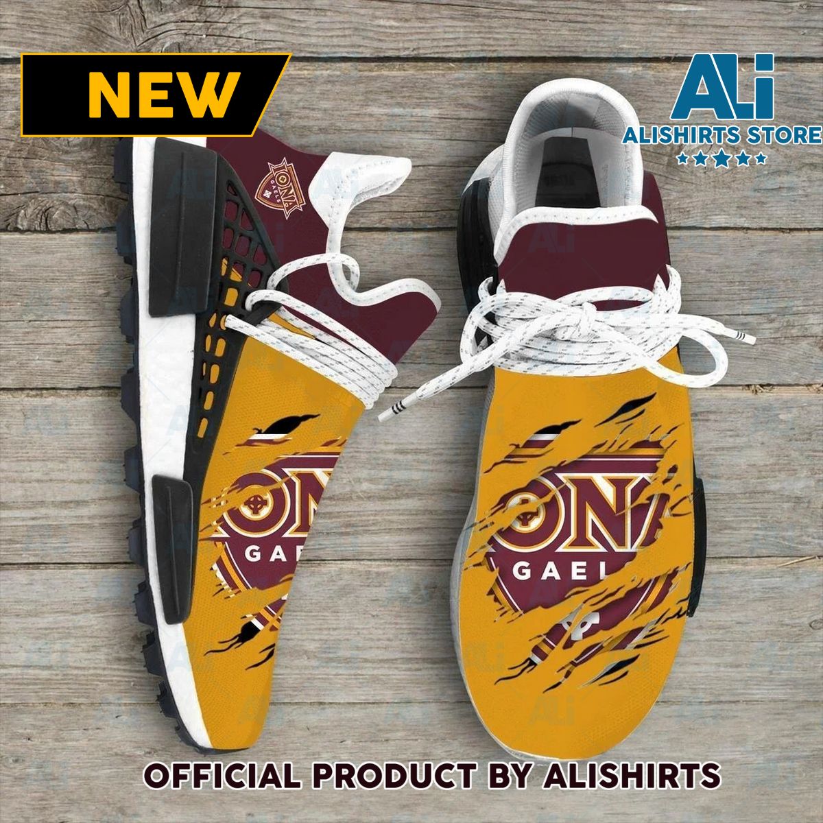 Iona College Gaels Ncaa NMD Human Race shoes Adidas NMD Sneakers
