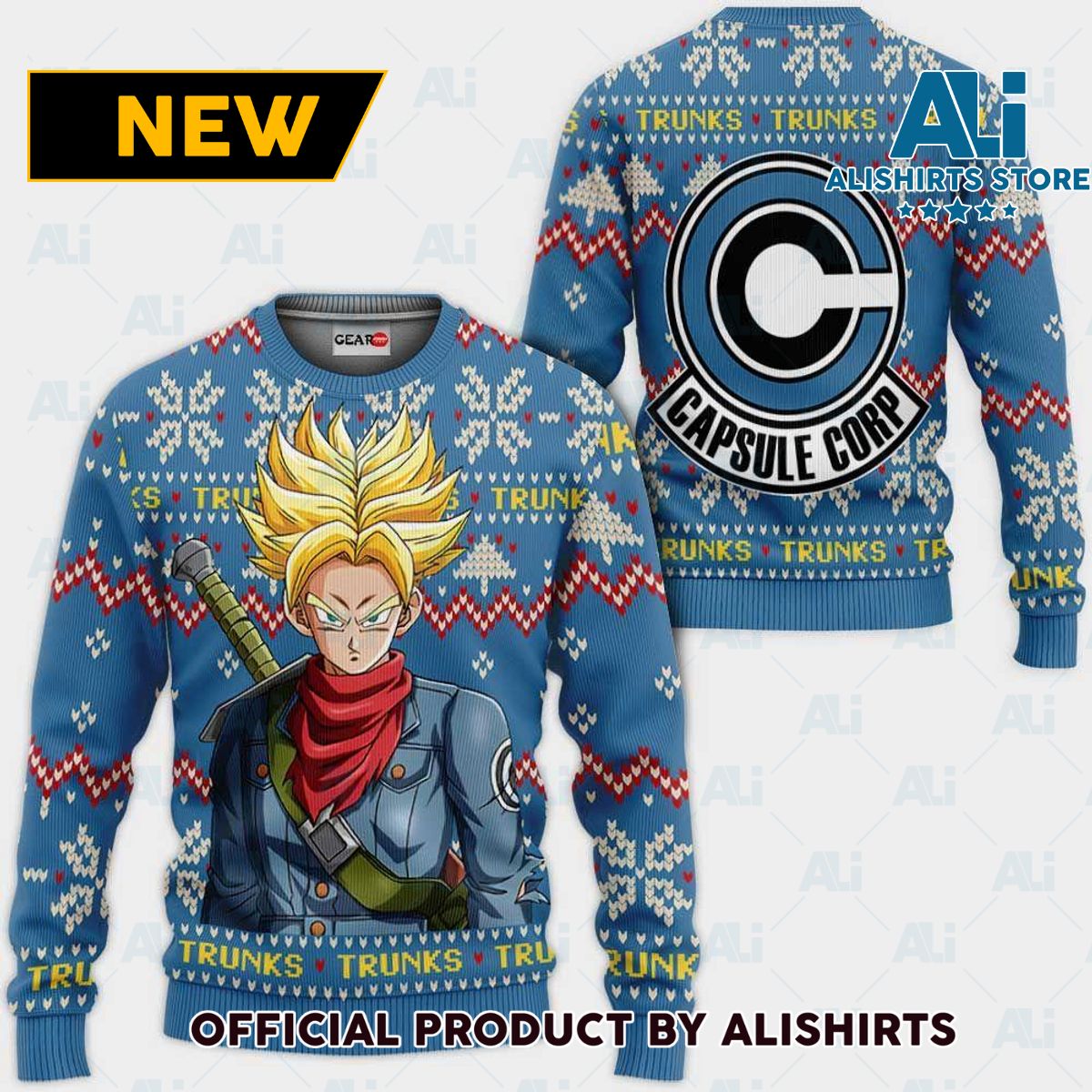 Future Trunks Ugly Christmas Sweater Custom Anime Dragon Ball