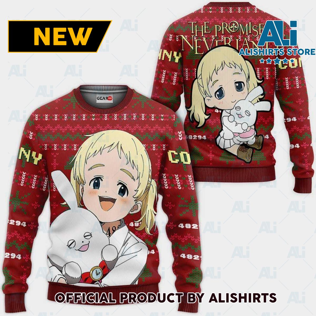 Conny Ugly Christmas Sweater Custom Anime The Promised Neverland