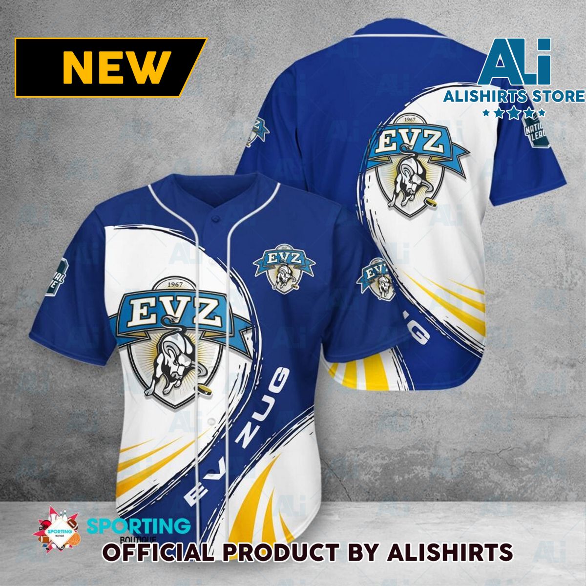 EV Zug Swiss League Baseball Jersey