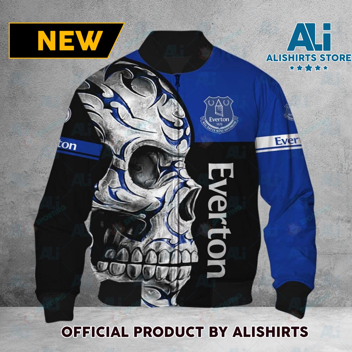 Everton FC Premier League Skull Bomber Jacket