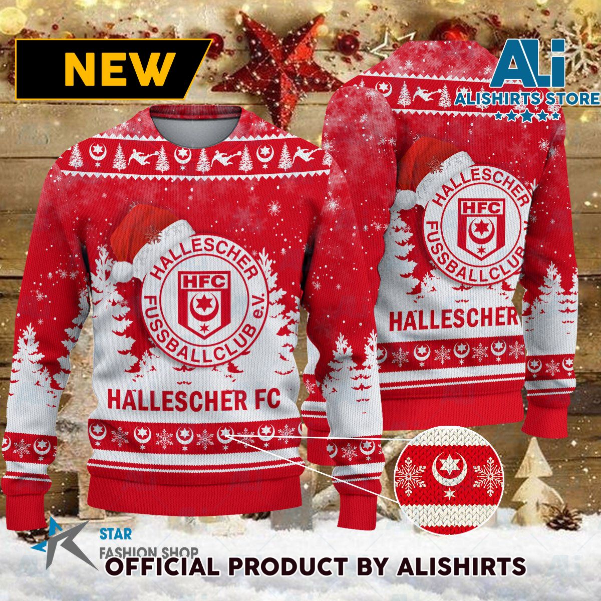 Hallescher FC Bundesliga Football Christmas sweater jumper