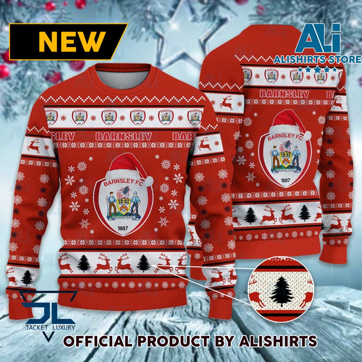 Barnsley FC logo EFL Championship Christmas Sweater