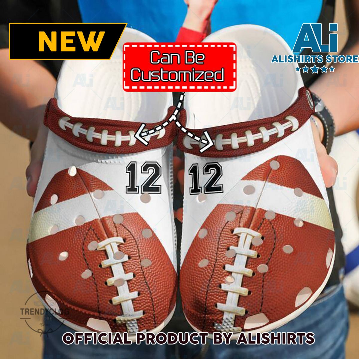 Football Personalized Player Crocs Crocband Clog Shoes