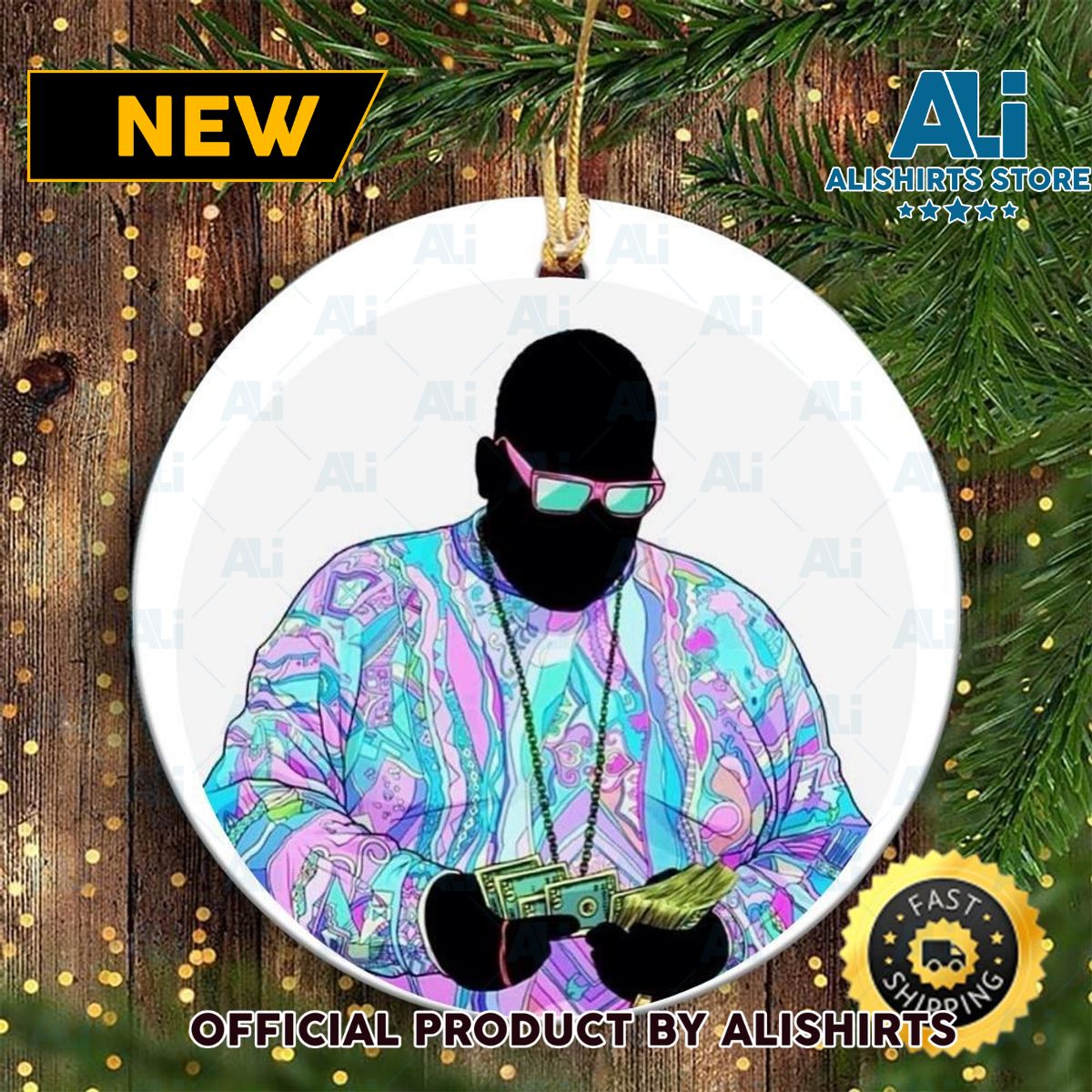 Notorious B.I.G. Merry Christmas 90s Hip Hop Christmas Ornament