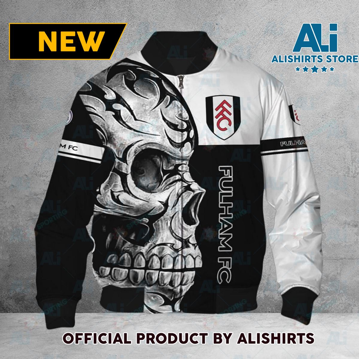 Fulham FC Premier League Skull Bomber Jacket