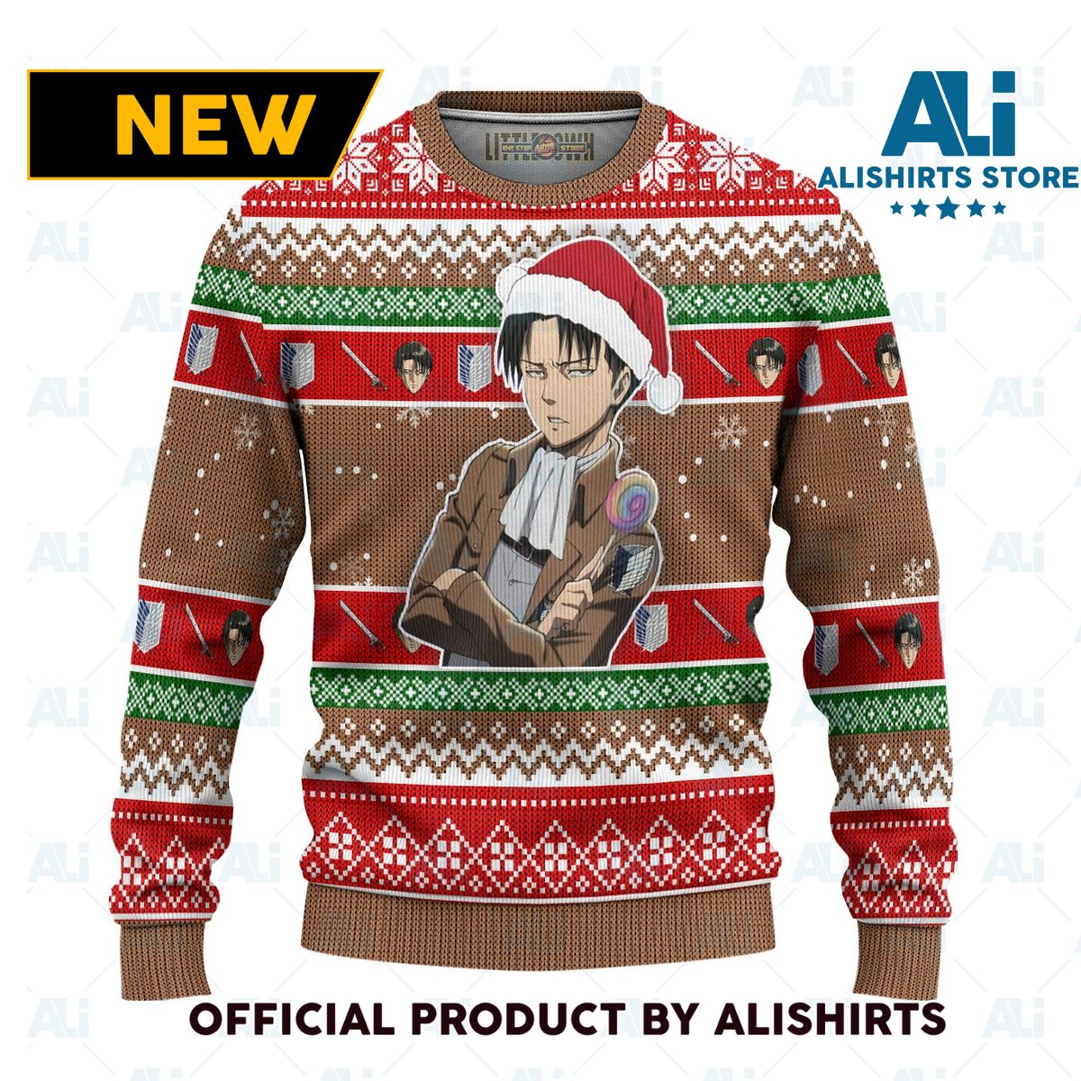 Levi Ackerman Attack On Titan Anime Ugly Christmas Sweater