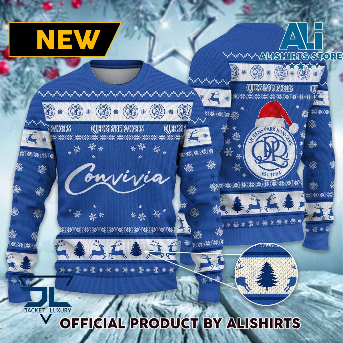 Queens Park Rangers FC logo EFL Championship Christmas Sweater