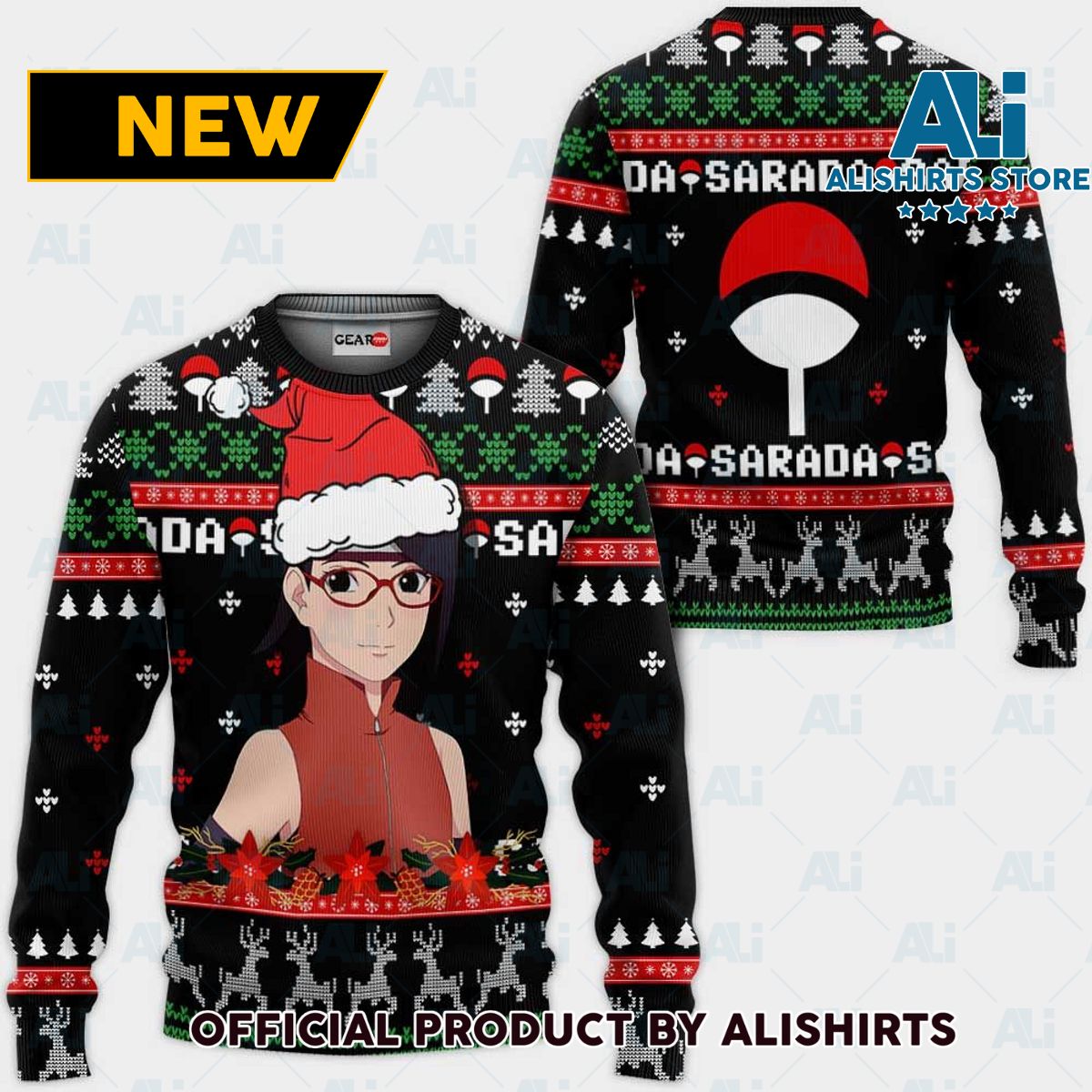 Sarada Uchiha Ugly Christmas Sweater Custom Brt Anime