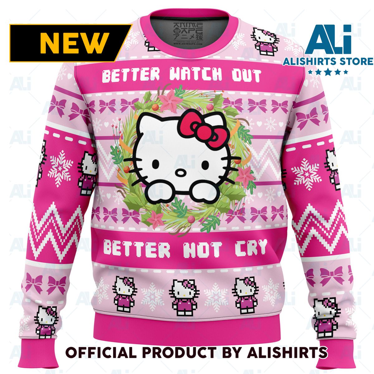 Hello Kitty is Coming to Town Ugly Christmas Sweater