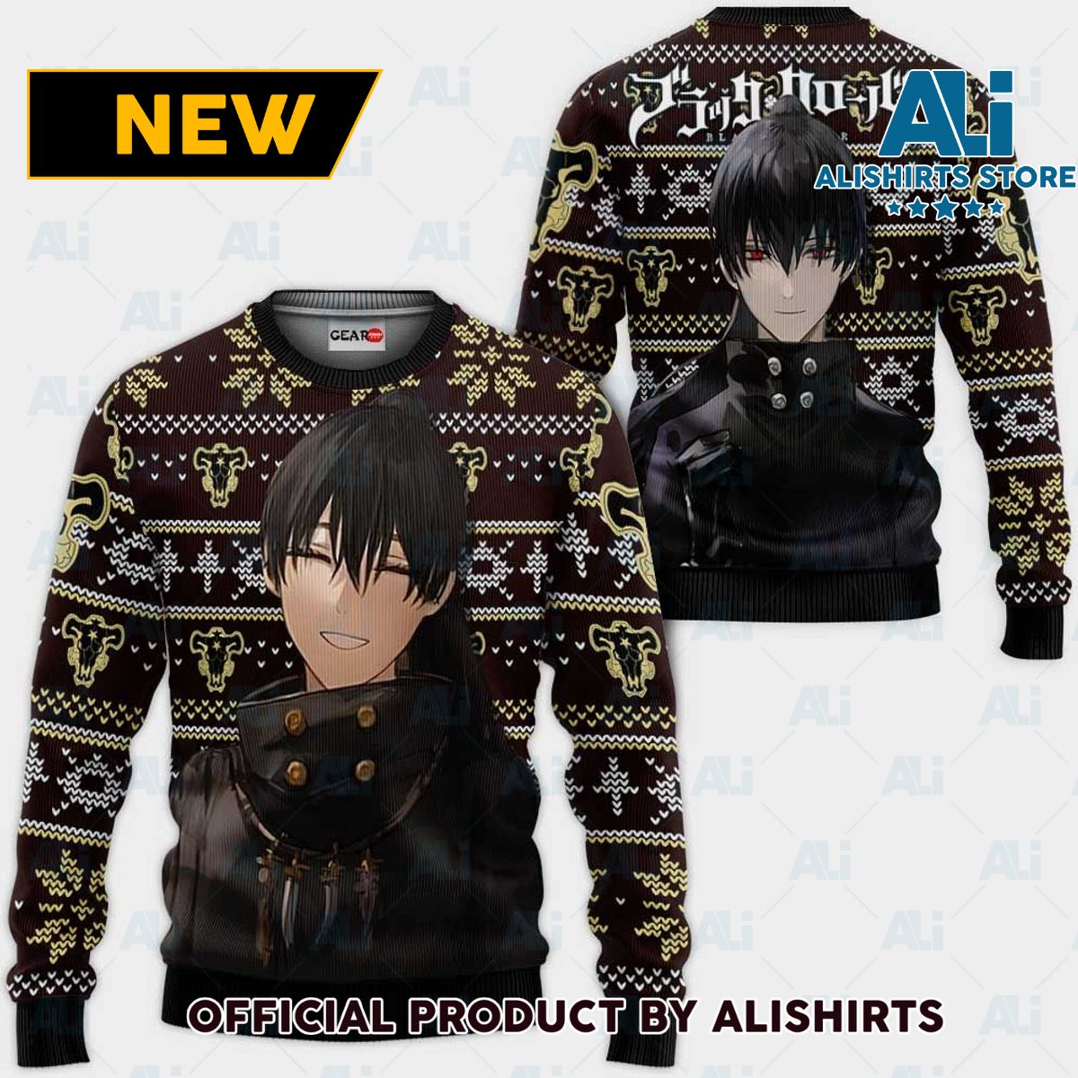 Nacht Faust Ugly Christmas Sweater Custom Anime Black Clover