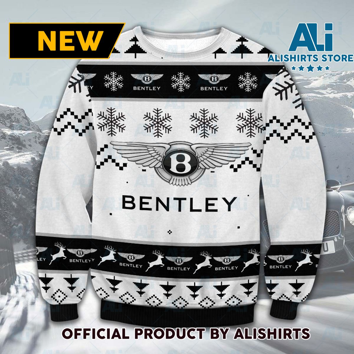 Bentley Logo Ugly Christmas Sweater