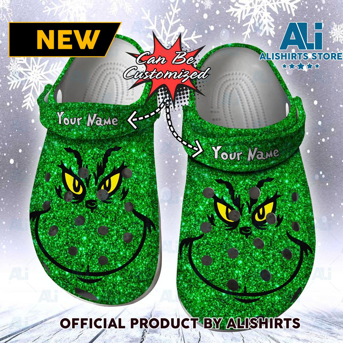 Grinch Face Glitter Crocband Crocs Crocband Clog