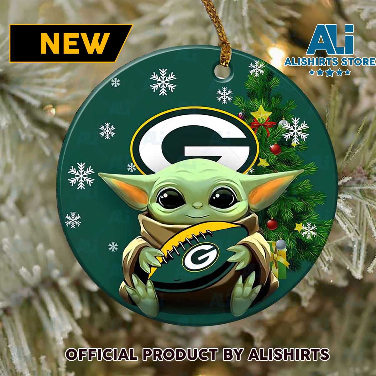 Green Bay Packers Baby Yoda NFL Ornaments 2022