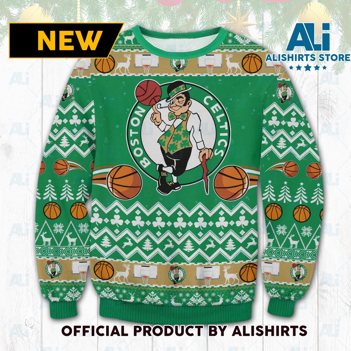 Boston Celtics Ugly Christmas Sweater