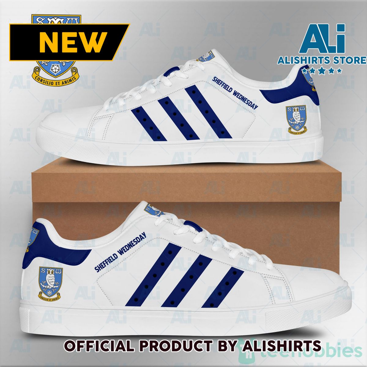 Sheffield Wednesday Adidas Stan Smith Low Top Skate Shoes