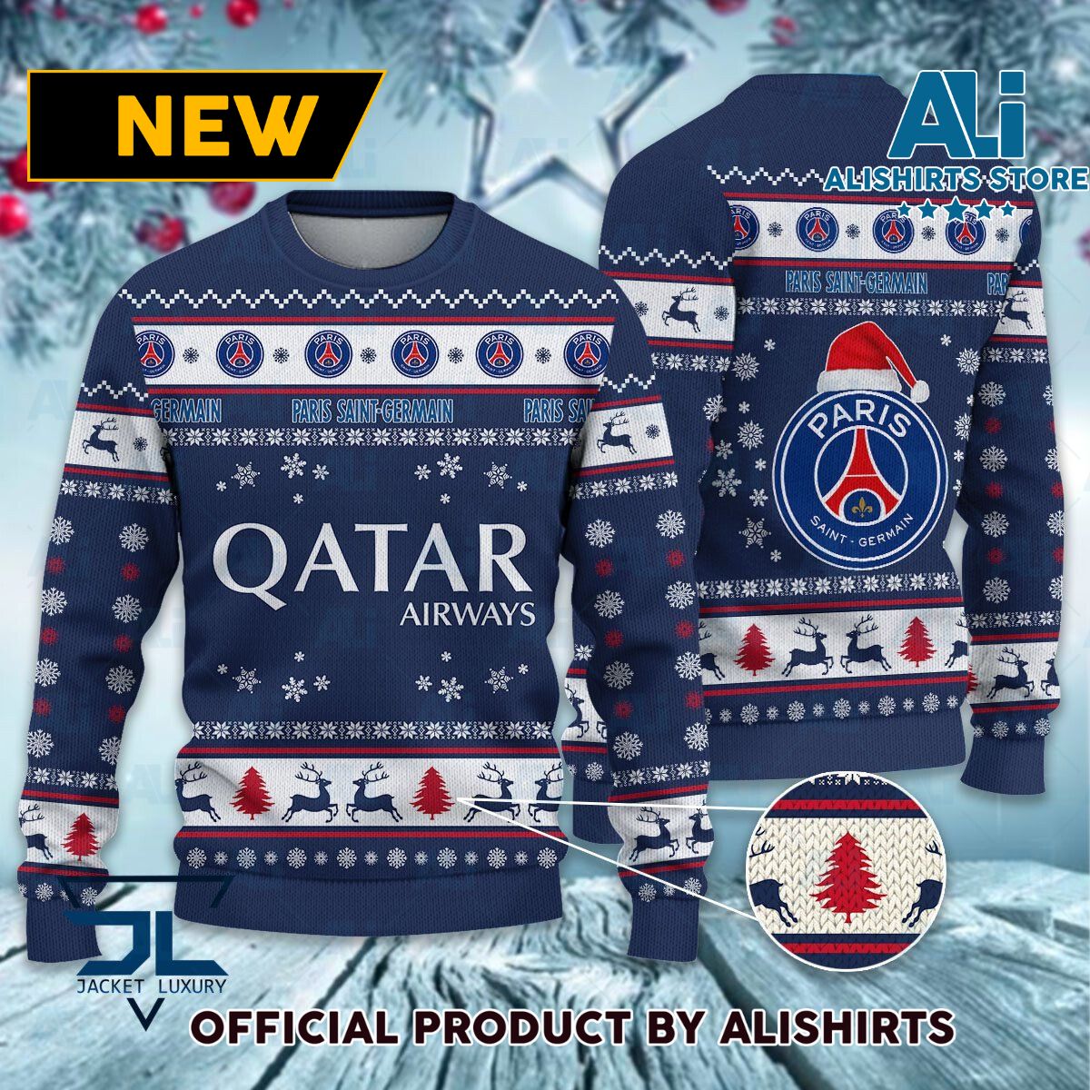 PSG Ligue 1 Ugly Christmas sweater