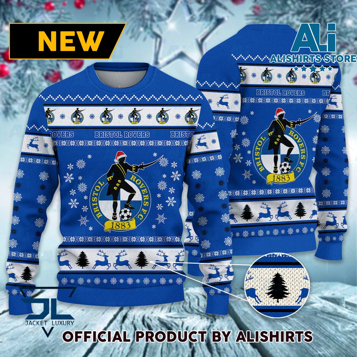 Bristol Rovers FC logo EFL Championship Christmas Sweater