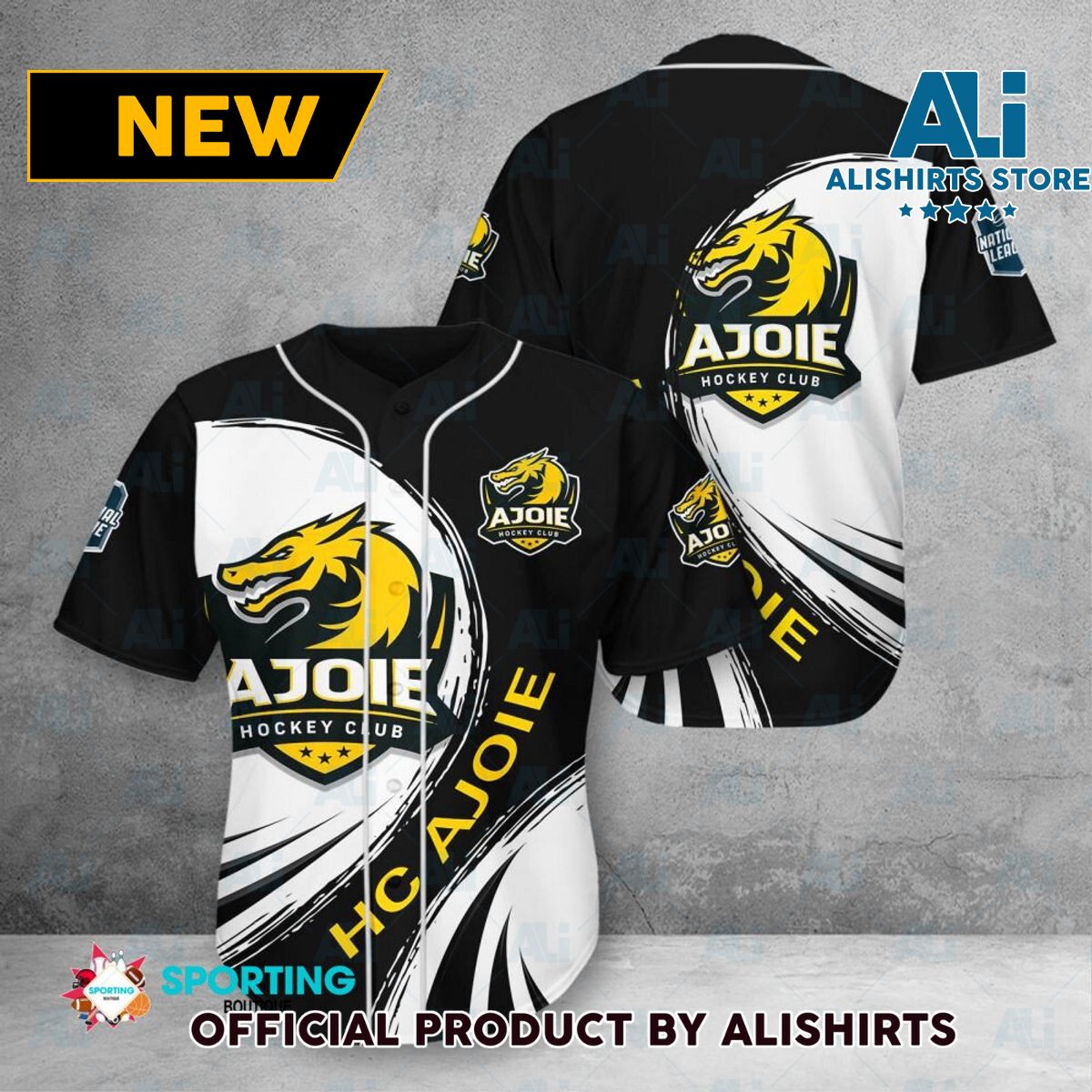 HC Ajoie Swiss League Baseball Jersey