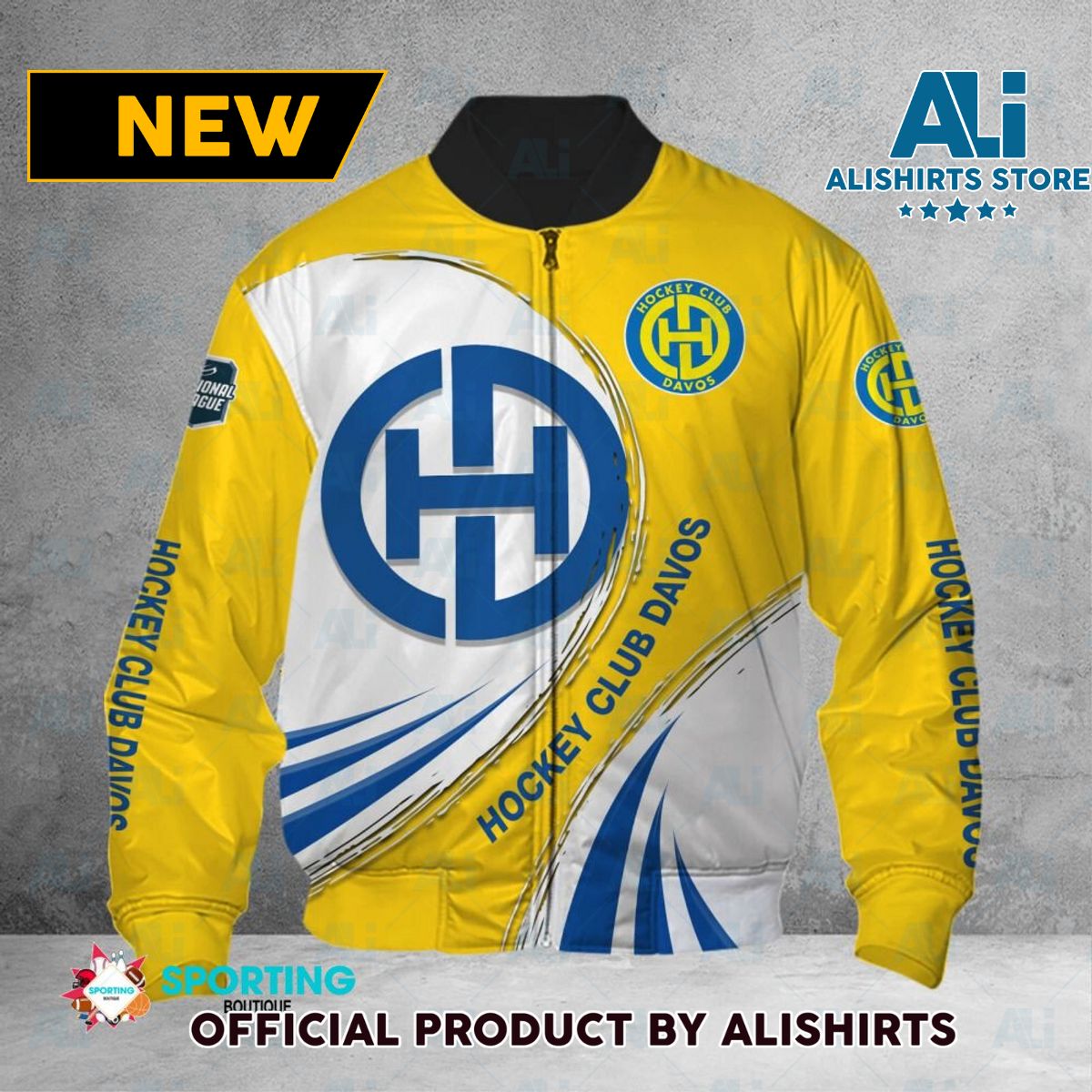 HC Davos Swiss League Hockey Bomber Jacket