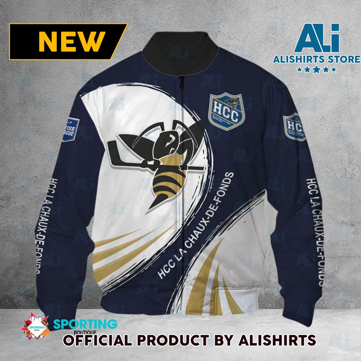 HC La Chaux-de-Fonds Swiss League Hockey Bomber Jacket