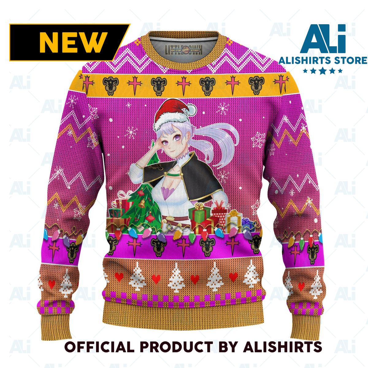 Noelle Silva Anime Ugly Christmas Sweater Black Clover