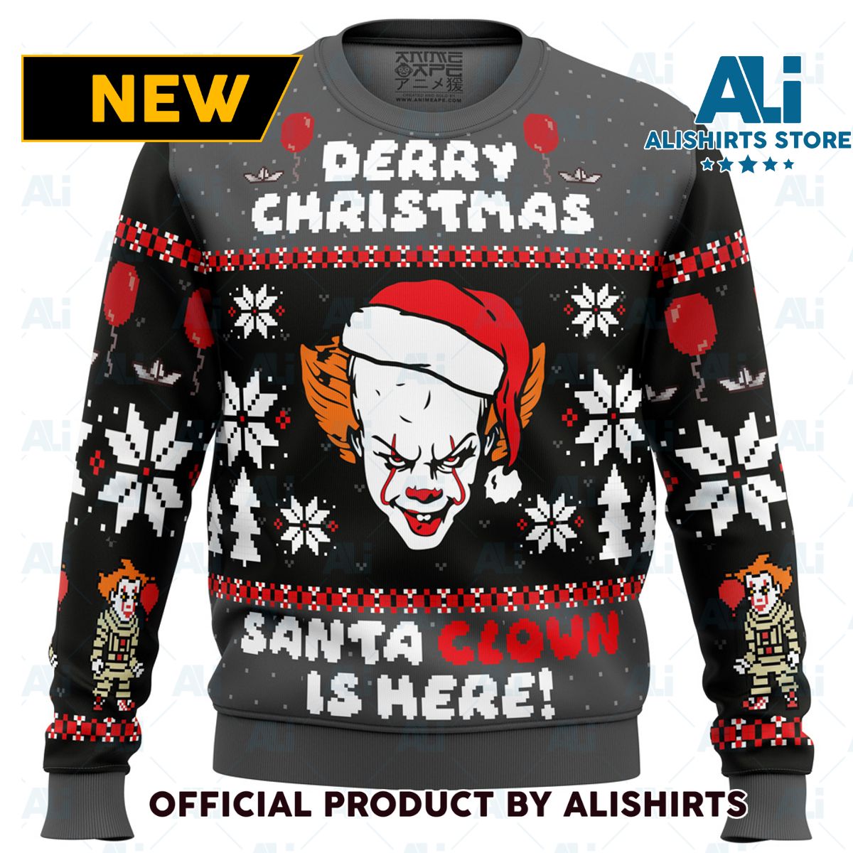 Derry Christmas Pennywise the Clown Ugly Christmas Sweater