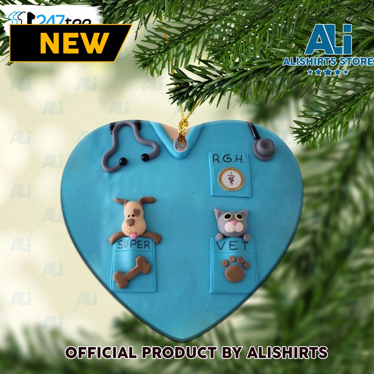 Veterinarian Ceramic Ornament Vet Tech Ornament Christmas