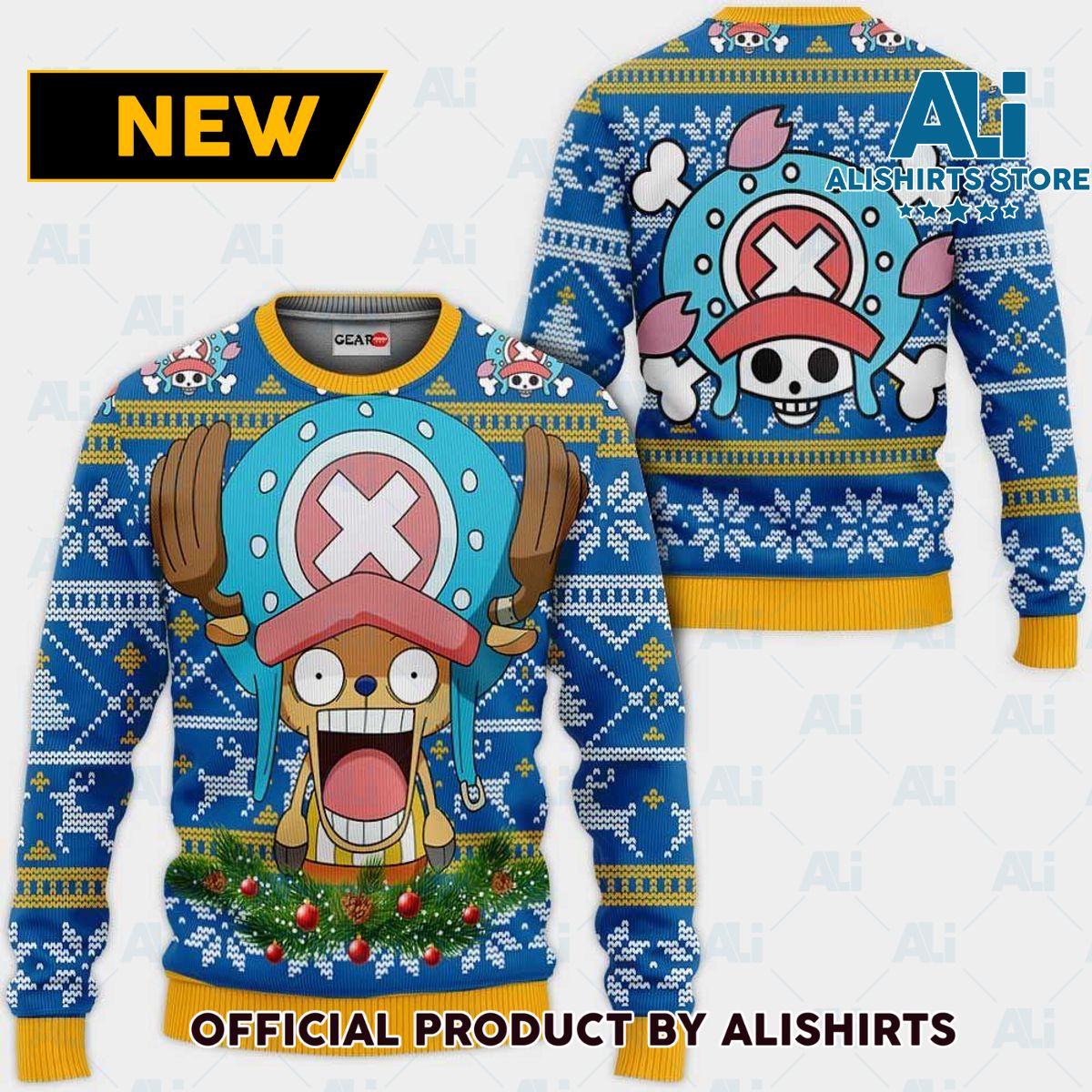 Chopper Ugly Christmas Sweater Custom One Piece Anime