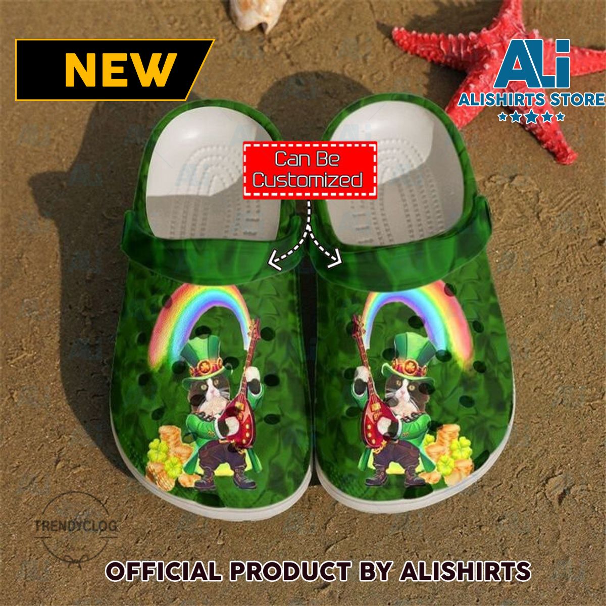 Irish Cat Crocs Crocband Clog Shoes