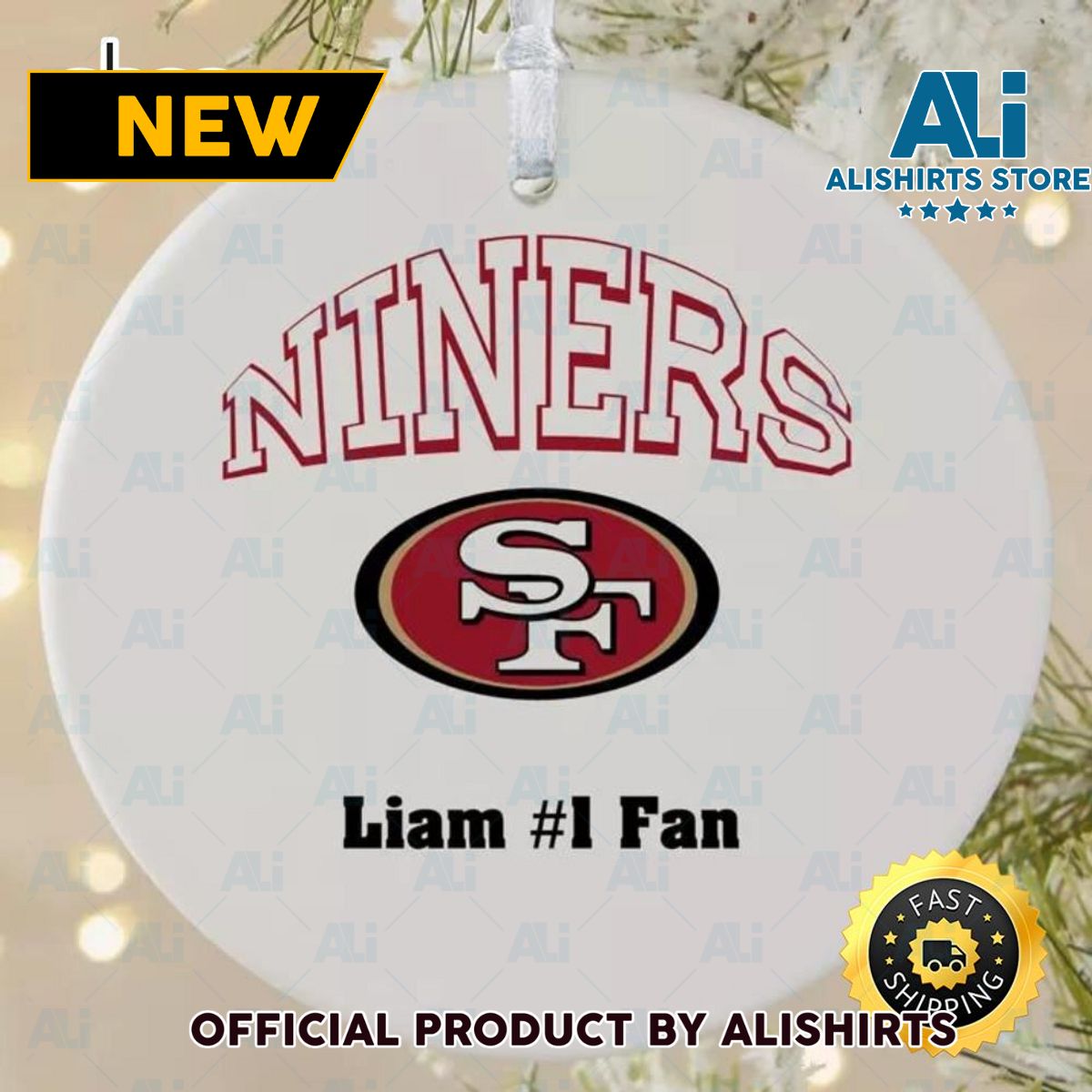 NFL San Francisco 49ers Personalized NFL Football Ornaments