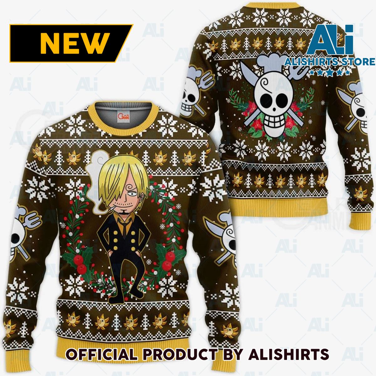 Sanji Ugly Christmas Sweater One Piece Anime